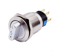 Interrupteur à bouton-poussoir momentané étanche 19 mm 3 positions 2NO2NC pour un fonctionnement fiable dans des environnements difficiles (vert)