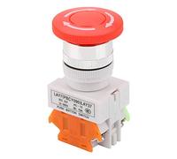 Interrupteur à bouton poussoir Réinitialisation automatique d'arrêt d'urgence autobloquant Rouge AC 220V isolé Monture 22mm montage champignon bouton d'arrêt d'urgence interrupteur 5A