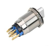 Interrupteur à bouton-poussoir rotatif 19 mm Taille du trou de verrouillage 3 positions 2NO2NC 12-24 V IP66 IK09 évalué pour commande numérique et équipement (jaune)