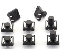 Interrupteur à bouton-poussoir tactile micro, 10 pièces 12x12xH haute 4Pin DIP Tactile bouton poussoir Micro interrupteur auto-réinitialisation commutateurs