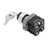 Interrupteur à Clé à 2 Positions Verrouillage d'Alimentation à Réinitialisation Auto Commutateur Rotatif à Clé Trou de 22 mm avec 2 Clé 240V-3A