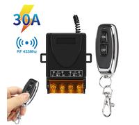 Interrupteur à distance sans fil RF 433Mhz, AC 75-220V DC 9-72V 12V 24V 30A, récepteur pour pompe à eau, moteur, accès aux portes, éclairage LED 1 Receiver 4 Remote