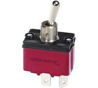 Interrupteur à levier 1 x (On)/Off/(On) APEM 3637NF/2 250 V/AC 6 A momentané/0/momentané 1 pc(s)