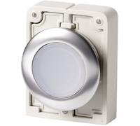 Interrupteur à pression plat, rond, chromé Eaton M30C-FDRL-W 182950 bouton blanc 1 pc(s)