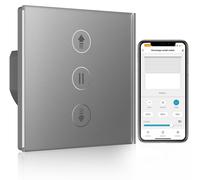Interrupteur à rouleau avec fonction de pourcentage, Wi-Fi,vocale, compatible avec Alexa, couleur grise