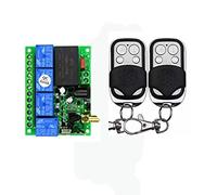 Interrupteur à télécommande sans fil DC 12 V 24 V 36 V CC 12-36 V 4 canaux 433 MHz Récepteur avec 2 émetteurs pour actionneurs linéaires Moteur Porte de garage Rideau lumineux