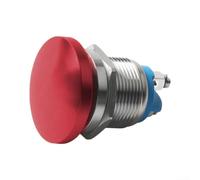 Interrupteur à tête champignon étanche IP65 16 mm pour environnements | Mode auto-réinitialisation momentanée, appuyez pour activer, relâchez pour arrêter, idéal pour les fonctions de