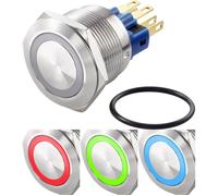 Interrupteur antivandalisme TRU COMPONENTS TC-7494640 250 V/AC 3 A 1 x Off/(On) à rappel rouge, vert, bleu, RVB IP65