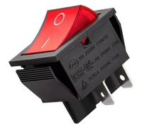 Interrupteur Bipolaire Rouge Lumineux 250V 6A 19 x 23 mm avec 4 Faston da 4,8 mm - Garantie de 10 Ans - MONTERAL