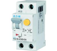 Interrupteur combiné Eaton FI/LS 16 A 30 mA 1N pôle Eaton PKNM-16/1N/C/003-G/A-MW, 1 pièce.