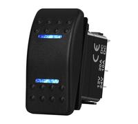 Interrupteur Commande Leve Vitre Interrupteur À Bascule 3 Voies 12V DPDT Positions ON OFF Momentané ON Bouton Bleu Pour Voiture Bateau Carling