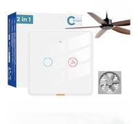 Interrupteur Connecté WiFi Fil Neutre 86mm Interrupteur Connecté(White) | Pas fil neutre, verre trempé, pour cuivre phosphoreux, incendie VO, design isolé
