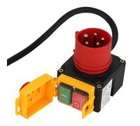 Interrupteur d'arrêt d'urgence 400 V 3 phases, interrupteur de machine avec câble de 80 cm, disjoncteur de protection du moteur KOA7 avec protection contre le redémarrage, interrupteur de sécurité