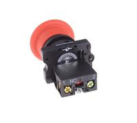 Interrupteur D'arrêt D'urgence En Forme De Champignon Rouge Xb2-Es542, Bouton Poussoir Nc N/C De 22mm, 600v 10a, 1 Pièce
