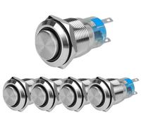 Interrupteur de 19 mm avec indicateur lumineux, à verrouillage automatique, étanche, lot de 5