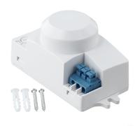 Interrupteur de détecteur de mouvement pour micro-ondes 5,8 GHz, AC100-240V/DC12V, IP42 étanche, portée réglable 2-8m & temps 8s-12min, pour éclairage intérieur et extérieur (100-240V)