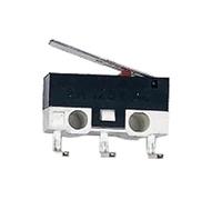 interrupteur de fin de course, Micro-interrupteur Miniature KW10 À Trois Broches, 100 Pièces, 2A, 125V, Droit/courbé/avec Poignée, Rouleau Jog(Curved leg 11.5mm)