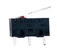 interrupteur de fin de course, Micro-interrupteur Miniature KW10 À Trois Broches, 100 Pièces, 2A, 125V, Droites Et Courbées Avec Poignée, Rouleau Jog(All black)