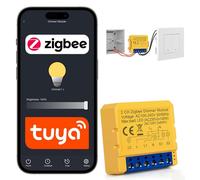 Interrupteur de gradation Zigbee, double, variateur intelligent pour LED, contrôle via application etvocale