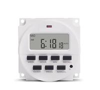 Interrupteur de minuterie TM618 6 V CC Relais de temps programmable sur 7 jours avec affichage d'horloge au format 12/24 heures LCD 1,6 pouces Batterie rechargeable à l'intérieur 1 pièce