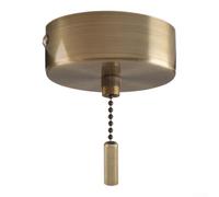 Interrupteur de plafond à 2 voies Noir mat 6 A 250 V AC | Kit de baldaquin en alliage avec corde en nylon de 1,5 m pour contrôle de l'éclairage de salle de bain - Design moderne