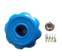 Interrupteur de poignée de cylindre d'oxygène en aluminium pour bouton de valve argon, poignée octogonale de 8 x 8 mm, pièce de rechange pour équipement à gaz de soudure, noir ou bleu (ensemble bleu)