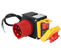 Interrupteur de protection moteur, 400 V, 3 phases, prise CEE 5P, avec arrêt d'urgence