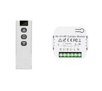 Interrupteur de Rideau Aveugle Tuya Smart Life WiFi 433Mhz avec TéLéCommande RF pour Commande de Volet Roulant éLectrique, 1RC 1RE