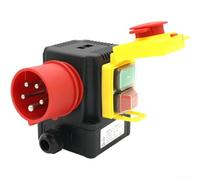 Interrupteur de sécurité électromagnétique 12 A 400 V Interrupteur d'arrêt | Fonction d'arrêt d'urgence, charge 12 A 400 V, autobloquant, bouton poussoir rouge, coupure immédiate du courant
