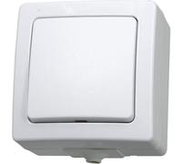 Interrupteur de sélection de vitesse, à encastrer, pour pièces humides, de couleur blanche