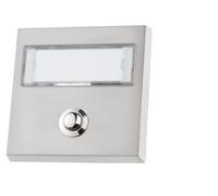 Interrupteur de sonnette encastré, modèle simple, en métal, avec une grande plaque nominative LED