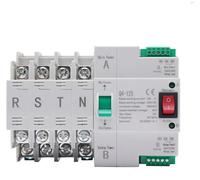 Interrupteur de transfert automatique - Commutateur de charge 4 pôles 100A - Double alimentation - AC 220V 50/60Hz - Montage mural - Boîtier ABS étamé - Auto-réarmement - Blanc