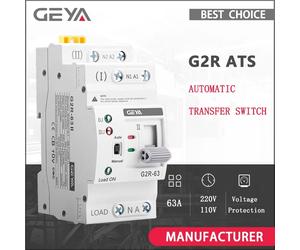 Interrupteur de transfert automatique GEYA G2R ATS Mini 220V 230V, commutateurs électriques à double alimentation, alimentation ininterrompue 63A 110V