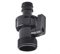 Interrupteur de valve à mamelon en plastique à 6 points pour arrosage du jardin | Buse à connexion rapide avec contrôle de la poignée | Raccord d'irrigation noir pour l'entretien des plantes et fleurs