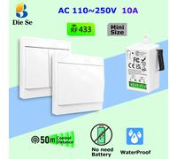 Interrupteur d'éclairage auto-alimenté sans fil, 433MHz, AC 110V 220V, récepteur RF 86, interrupteur mural, pas besoin de batterie pour appareil ménager, lampe LED 1 Receiver 1 Switch