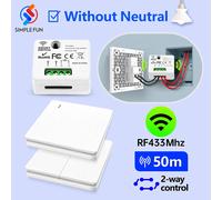 Interrupteur d'éclairage intelligent sans fil RF, sans récepteur de relais neutre 433Mhz AC 220V 110V, Mini module, lampe télécommandée unique en direct 3R 1M