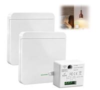 Interrupteur d'éclairage Sans Fil kit 433Mhz Interrupteur Sans Fil | avec 2 émetteur et Contrôleur Récepteur 10A 240V Vient Télé 50m pour Contrôle Éclairage et Ventilateurs Intérieur/Extérieur