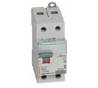 Legrand Interrupteur différentiel DX³-1D 2P 230V 40A 30mA type AC 2 modules Gris