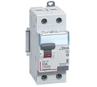 Interrupteur différentiel DX³-ID 2P 230V 63A type A 30 mA - LEGRAND - 411556