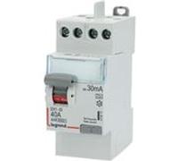 Interrupteur différentiel DX³-ID arrivée haute et départ haut à vis 2P 230V 40A type A 30mA - LEGRAND - 411617 Noir G
