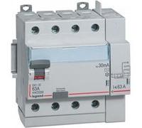 Legrand Interrupteur différentiel DX3 ID tétrapolaire 63A type AC 30 mA départ haut 5 modules