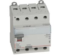 Interrupteur Différentiel DxÂ³-id Vis/vis 4 Pôles 400v25a Type Hpi 30ma 4 Modules Legrand 411694