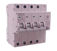 Interrupteur différentiel magnétothermique triphasé 380 V type A 63 A C63, 4P réel (no 3P+N), courbe C 10 kA 30 mA / 0,03 A, 4 pôles 5 modules DIN, série GYM10LE-125