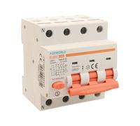 Interrupteur différentiel magnétothermique triphasé type A, 10 A C10, RCBO 3P+N 6 kA 30 mA courbe C 380 V, 4 modules DIN, série PL8M4 professionnelle électromagnétique
