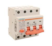 Interrupteur différentiel magnétothermique triphasé type A, 25 A C25, RCBO 3P+N 6 kA 30 mA courbe C 380 V, 4 modules DIN, série PL8M4 professionnelle électromagnétique