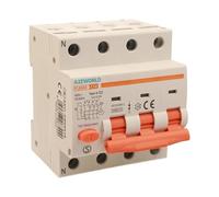 Interrupteur différentiel magnétothermique triphasé type A 300 mA, 10 A C10, RCBO 3P+N 6 kA Courbe C 380 V, 4 modules DIN, série PL8M4 professionnelle électromagnétique