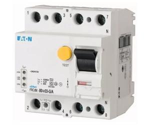 Interrupteur différentiel numérique Eaton, 80A, 4p, 300mA, type G/A 168635