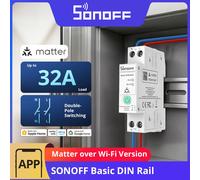 SONOFF Interrupteur rail DIN BASIC-1GSP - Wi‑Fi et Matter, suivi conso, protection 32A