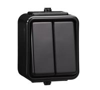 Interrupteur double allumage étanche IP44 Noir WNT500C05 Cedar Schneider