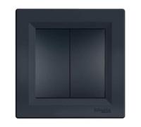 Interrupteur double Sch.5 Schneider Asfora anthracite EPH0300171 + EPH5800171